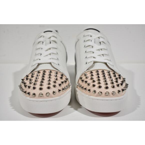 Christian Louboutin Louis Junior Spikes Orlato Flat White Low Top Sneakers 44 11 - Picture 7 of 12